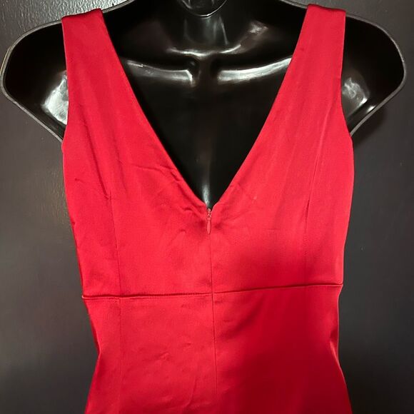 Calvin Klein red satiny body con dress. Size 6. - Picture 8 of 14